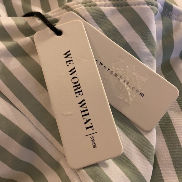 WE Wore What Green Stripe Danielle 1Piece Swimsuit - Picture 8 of 9